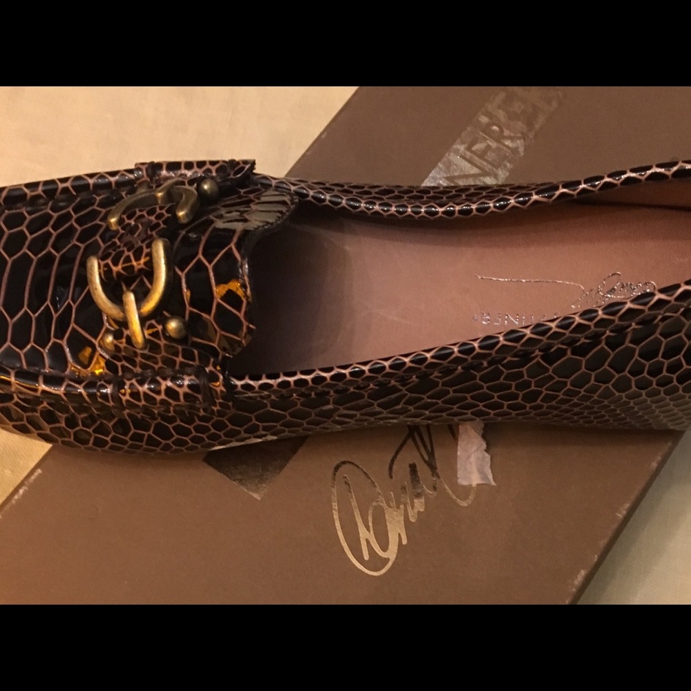 Women’s Brown Leather Loafer Python Print